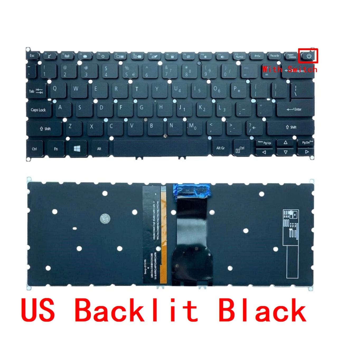 New US Russian Spanish Laptop Backlit Keyboard For Acer Swift 3 SF114 SF314-54 SF314-54G SF314-41 SF314-41G SF114-32 Replacement  ACER laptop repair parts