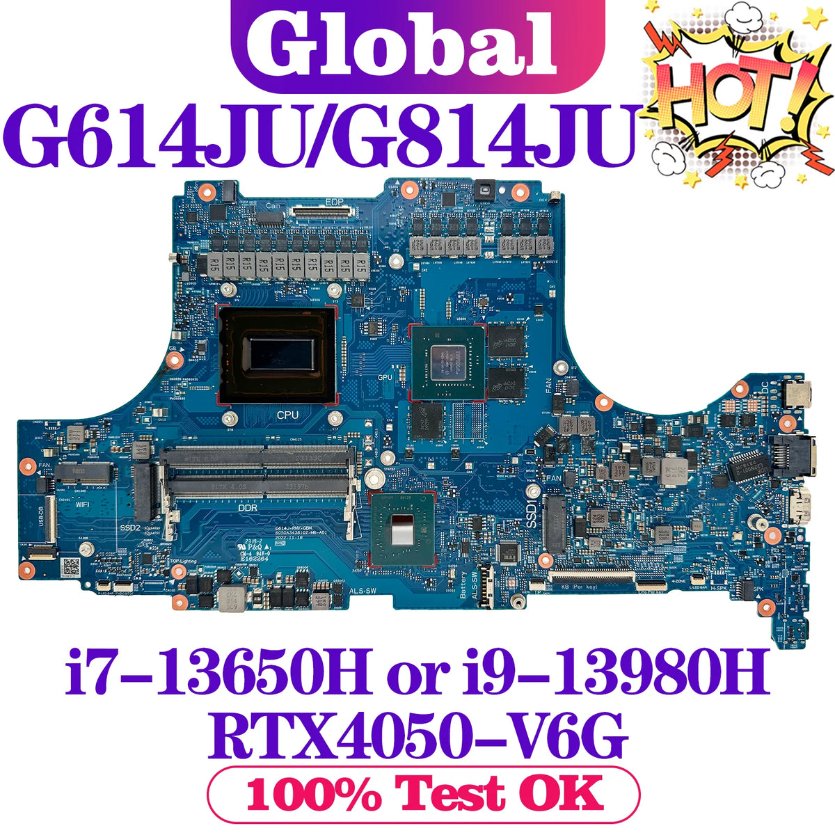 Motherboard G614J G814J G614JV G614JI G614JU G814JV G814JI G814JU G614JVR G614JIR G814JVR G814JIR Mainboard For ASUS Laptop ASUS laptop repair parts