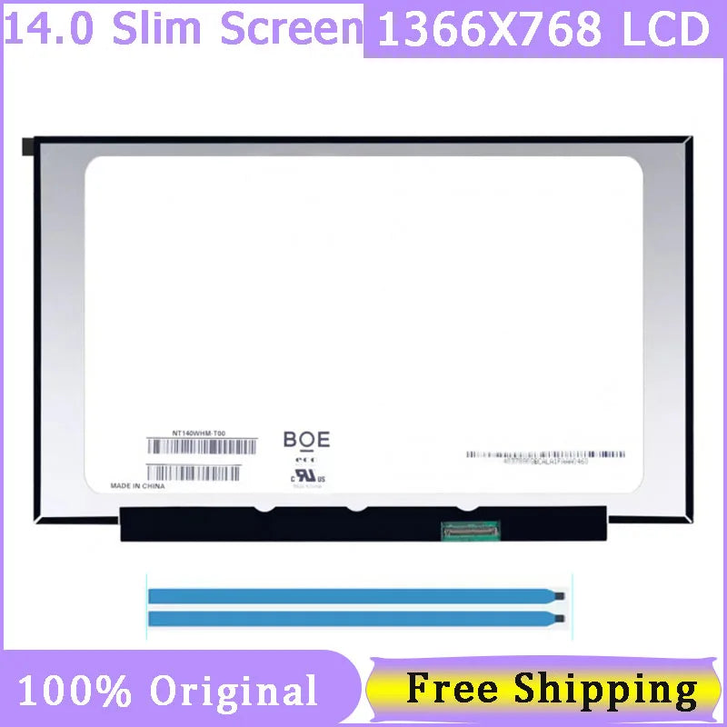 14 Inch Slim 40 Pin Laptop Screen NT140WHM T00 NT140WHM-T00 B140XTK02.0 1366X768 HD Replacement Display Panel Matrix With Touch