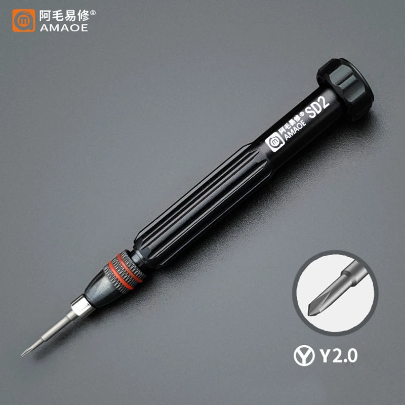AMAOE SD2 Precision Screwdriver Torx Pentalobe Tri Wing Magnetic S2 Steel Bits Screw Driver for Camera Watch Mobile Phone Repair Professional Repair Tools
