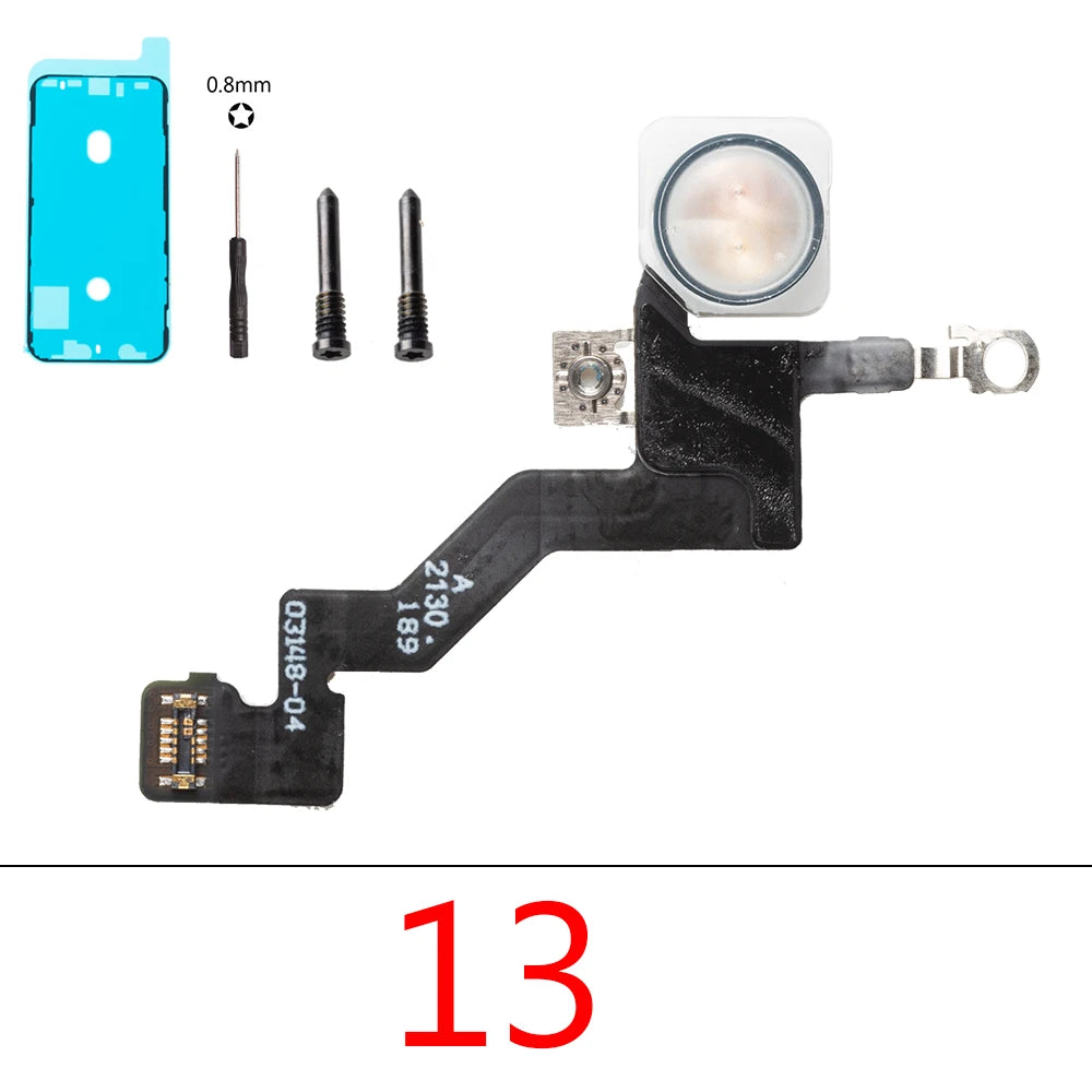 1set LED Flash Flex Cable For iPhone 16 Plus 15 Pro Max 14 13 Mini Proximity LED Light Sensor Ambient Flashlight iPhone phone repair parts