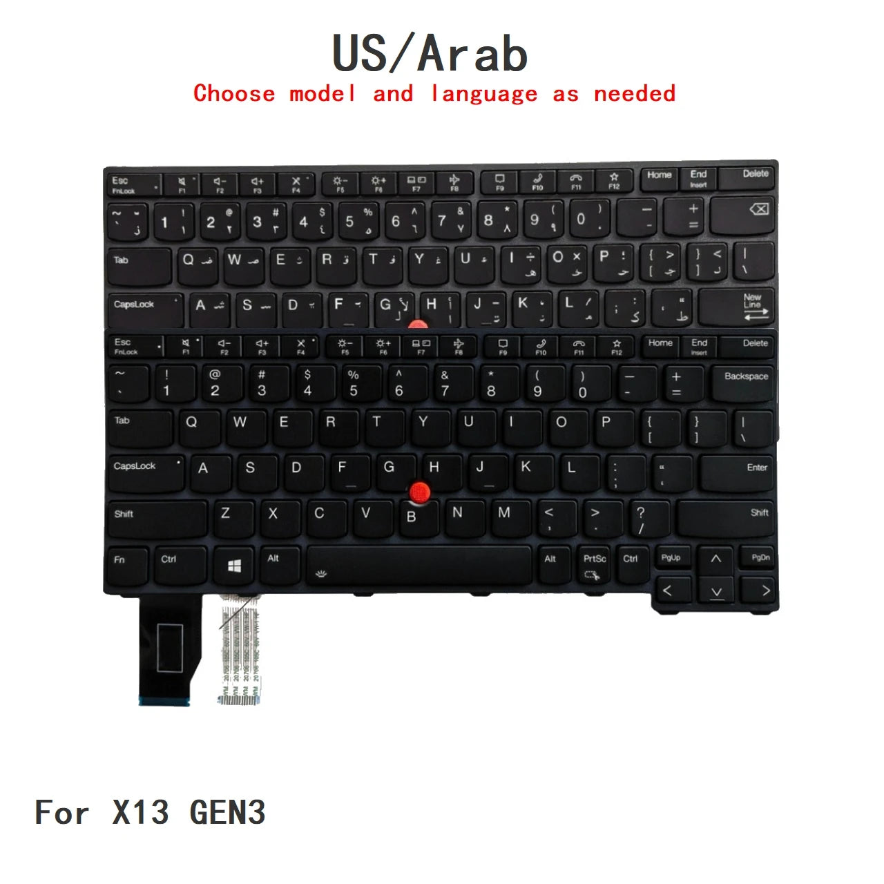 New US Arab Language  Backlit Keyboard For Lenovo Thinkpad X13 GEN3 Notebook PC Replacement Keyboard Lenovo laptop repair parts