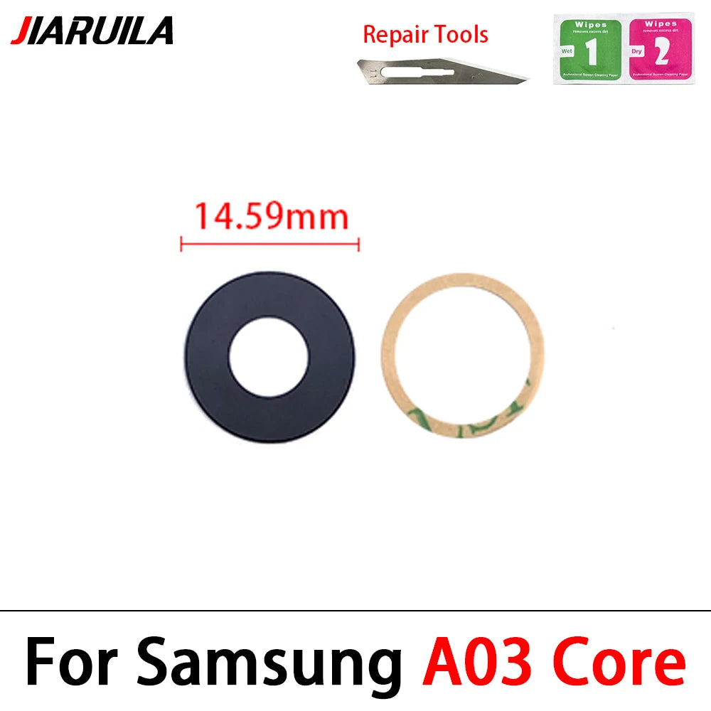 10Pcs/Lot Back Rear Camera Glass Lens For Samsung  A03 A03s A04 Core A04s A04E A14 A24 A34 A54 A13 A23 4G 5G With Adhesive Samsung phone repair parts
