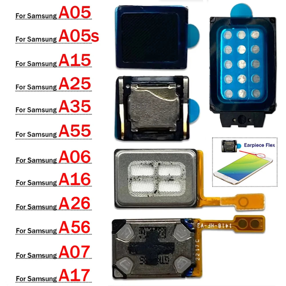 Front Top Earpiece Earphone Ear Speaker Sound Receiver For Samsung A05 A05s A15 A25 A35 A55 A06 A16 A26 A56 A07 A17 4G 5G Samsung phone repair parts