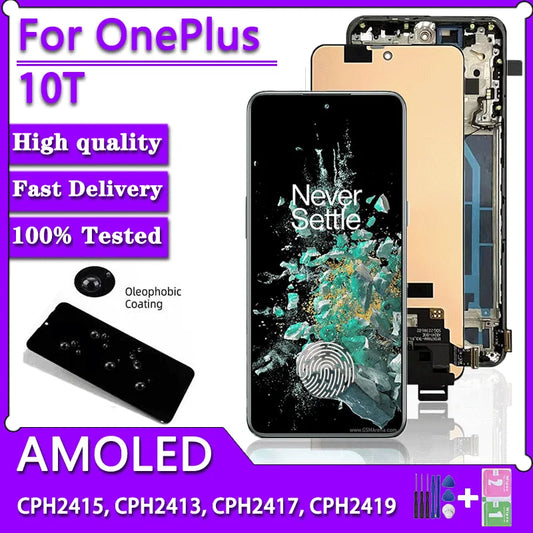 6.7" AMOLED For OnePlus 10T LCD Screen Display+Touch Panel Digitizer For 1+10T CPH2415 CPH2413 CPH2417 CPH2419 LCD  OnePlus phone repair parts