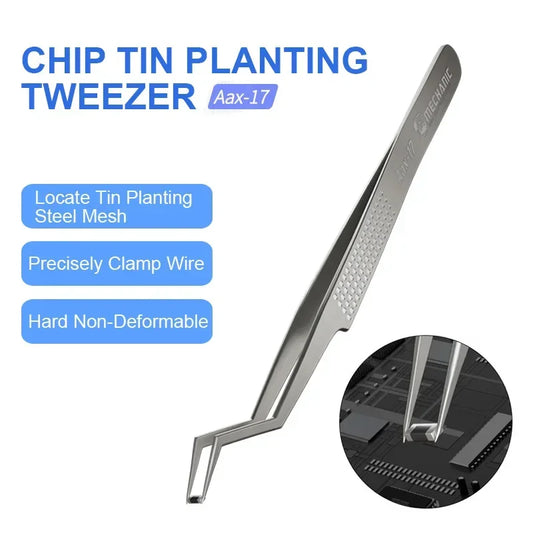 MECHANIC Aax-17 KA-11 Stainless Steel  Tweezers for Chip Tin Planting Anti-Corrosion High Hardness Jump Wire Clamping Repair Professional Repair Tools