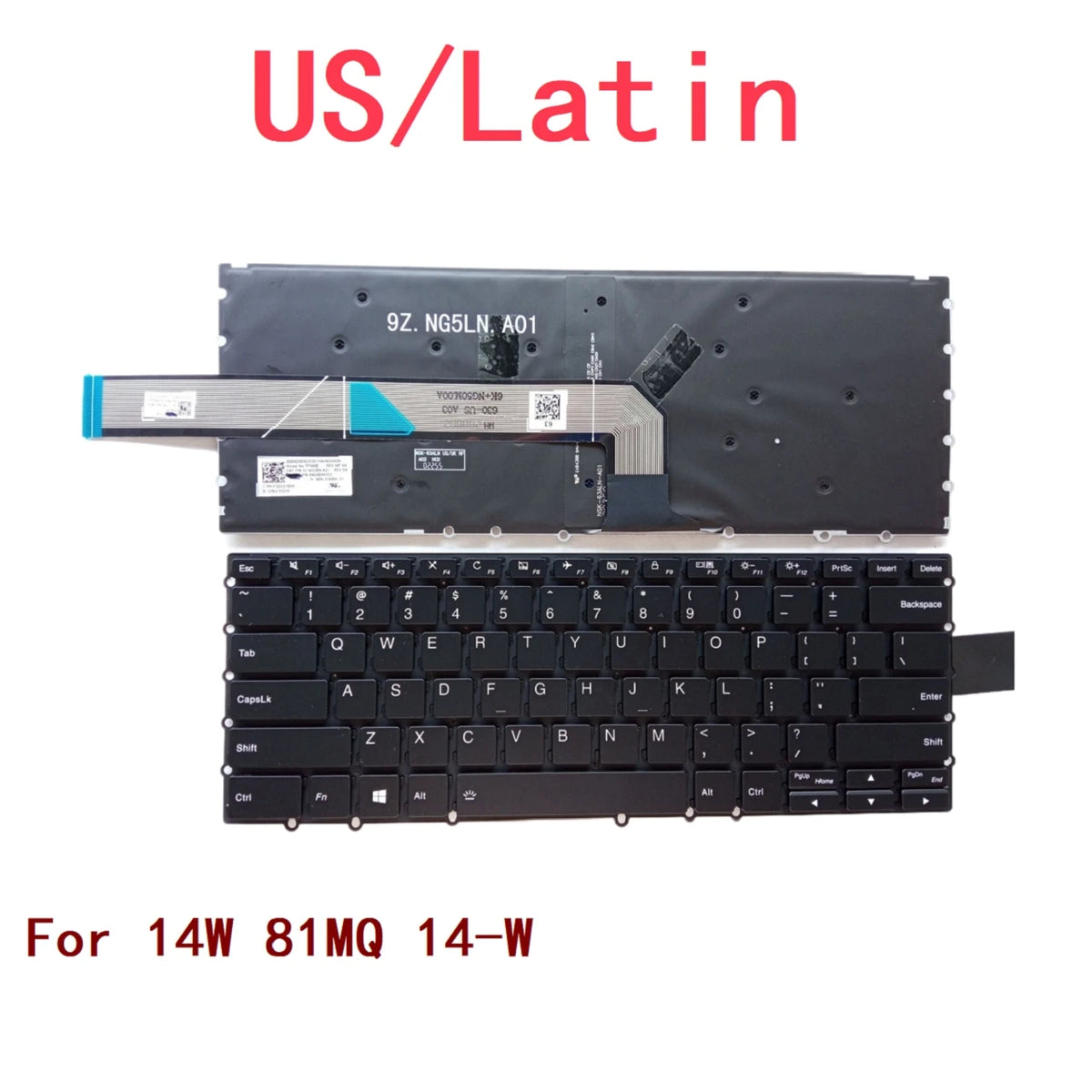 New US Latin Laptop Backlit Keyboard For Lenovo 14W 81MQ 14-W Notebook PC Replacement Lenovo laptop repair parts