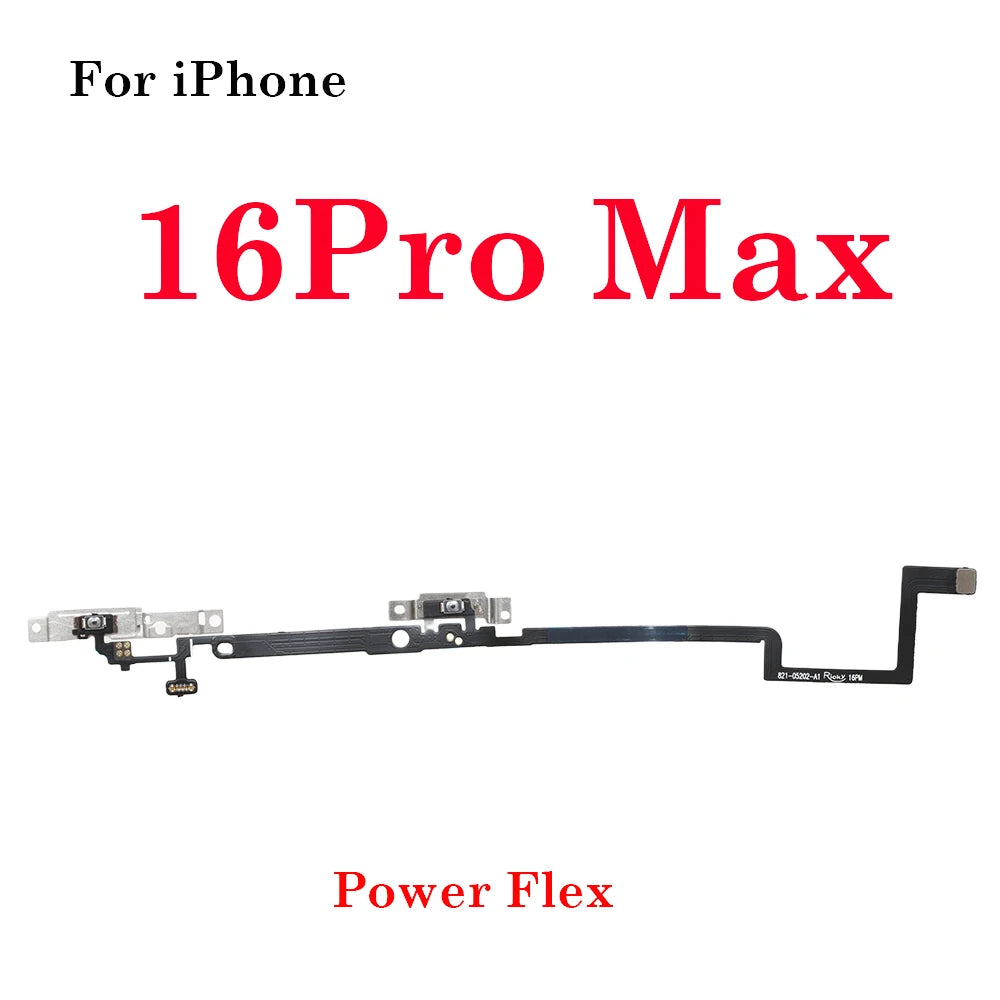 1Pcs Power Flex Cable for iPhone 15 16  Pro Max Plus  Volume Flex Ribbon Tape Side Button  Parts iPhone phone repair parts