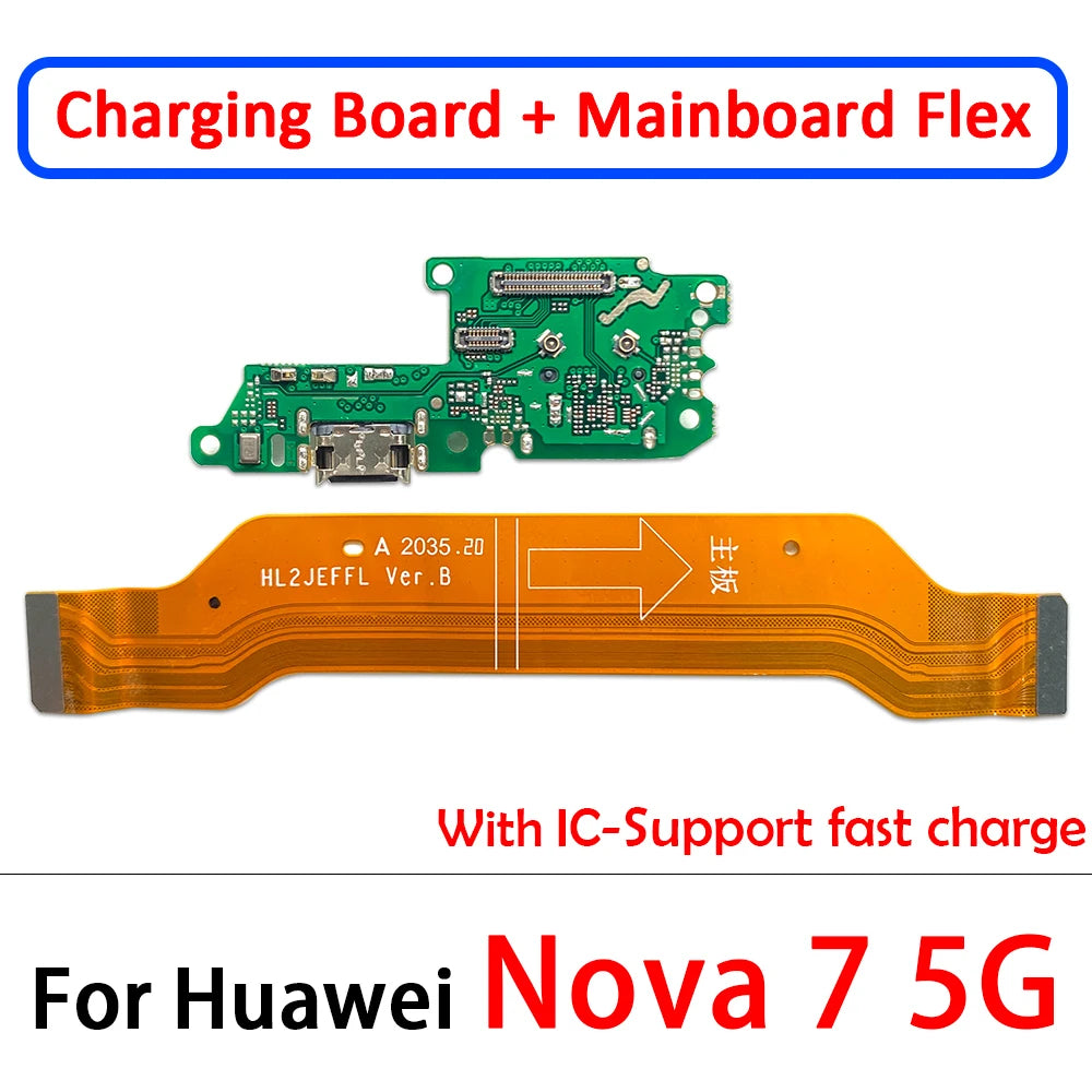 New For Huawei Nova 7 8  Se 9 10 Pro 5G Dock Connector Micro USB Charger Charging Port Flex Cable Microphone Board Huawei phone repair parts