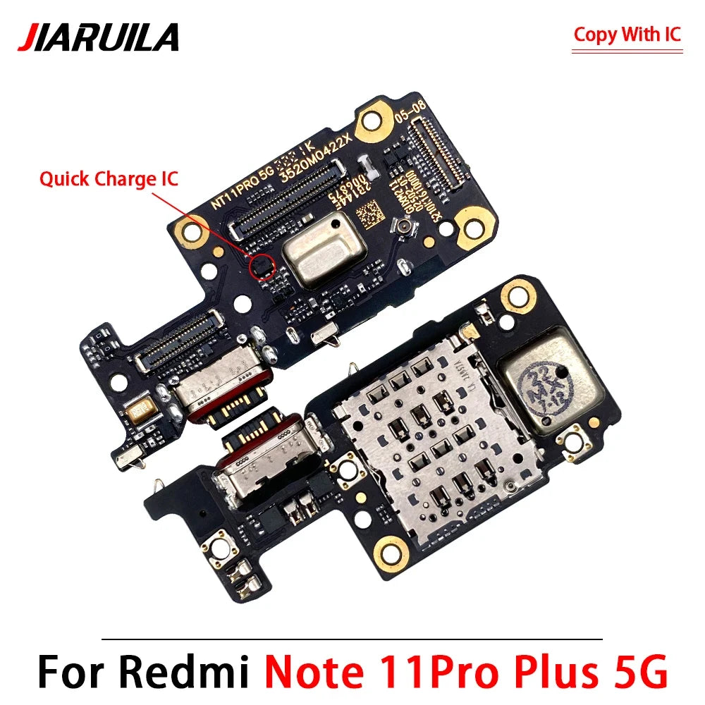 New For Xiaomi Redmi Note 11 Pro Plus 5G USB Charging Port Mic Microphone Dock Connector Board Flex Cable  Xiaomi  Xiao mi phone repair parts