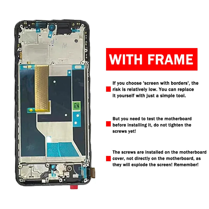 6.67"Super AMOLED For Realme14T Display With Frame For Realme 14T LCD RMX5078 Display Touch Screen Digitizer Assembly  Oppo phone repair parts