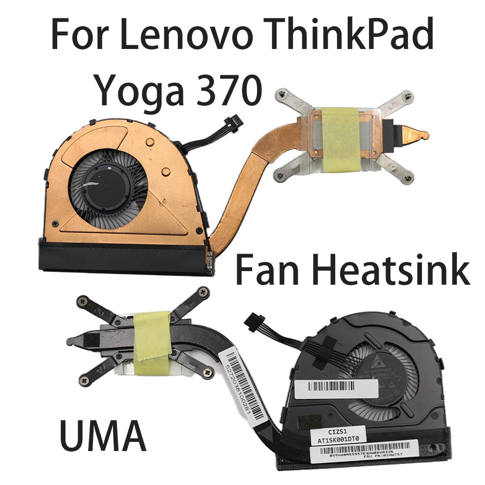 Original For Lenovo ThinkPad Yoga 370 Laptop Fan Heatsink CPU Cooler Cooling Fan FRU:01HW757 01HW758 UMA Lenovo laptop repair parts