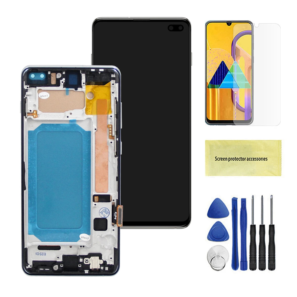 tft S10+ Screen Replacement, for Samsung Galaxy S10 Plus G975F Lcd Display Digital Touch Screen with Frame for Samsung S10 G973F Samsung phone repair parts