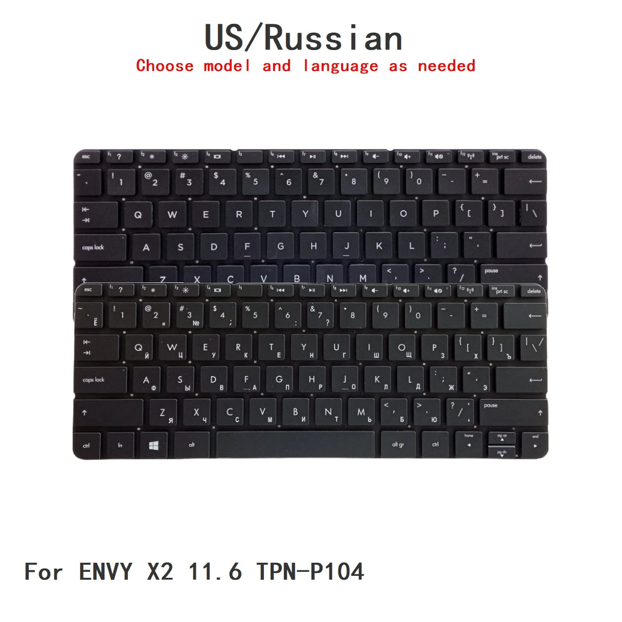 New US Russian Language Keyboard For HP ENVY X2 11.6 TPN-P104 Notebook PC Replacement Keyboard  HP laptop repair parts