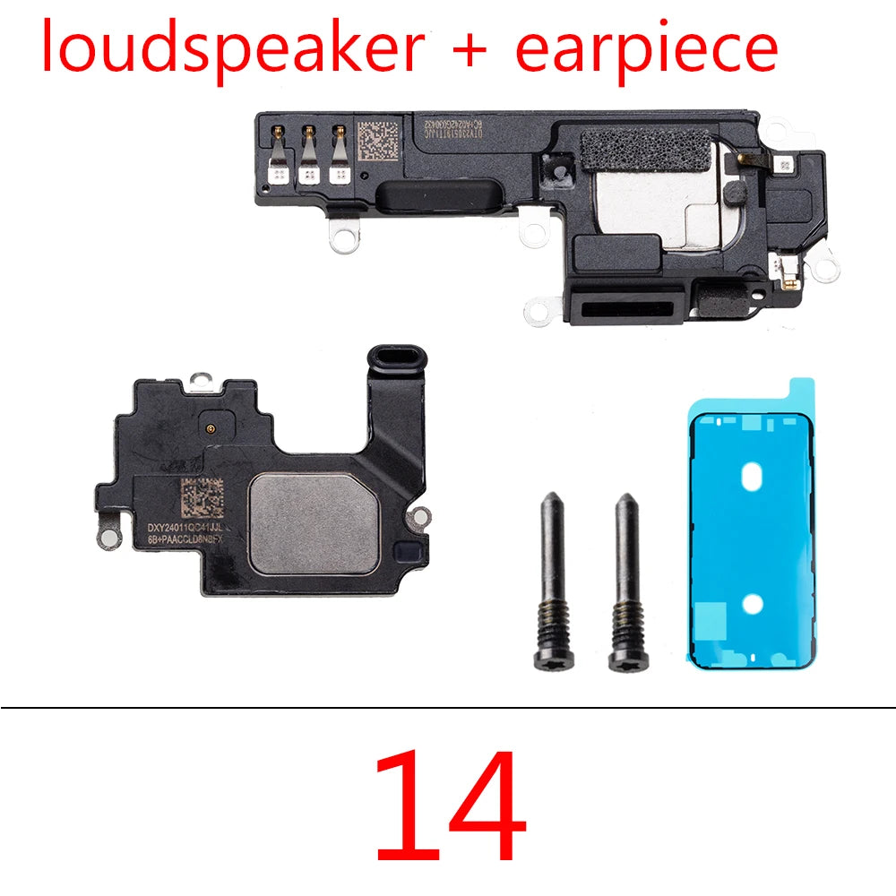 1pcs Ringer Bottom Buzzer Loud Speaker with earpiece  For iPhone  14 15 Pro Max  Plus Replacement Parts iPhone phone repair parts
