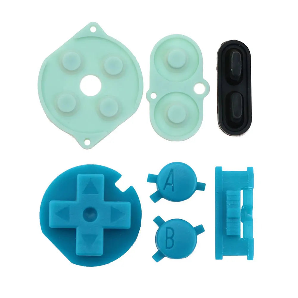 1Set For Gameboy Color GBC Silicone Rubber Conductive Button & Colorful Plastic D Pads A B Power ON OFF Buttons Keypads Game console repair parts