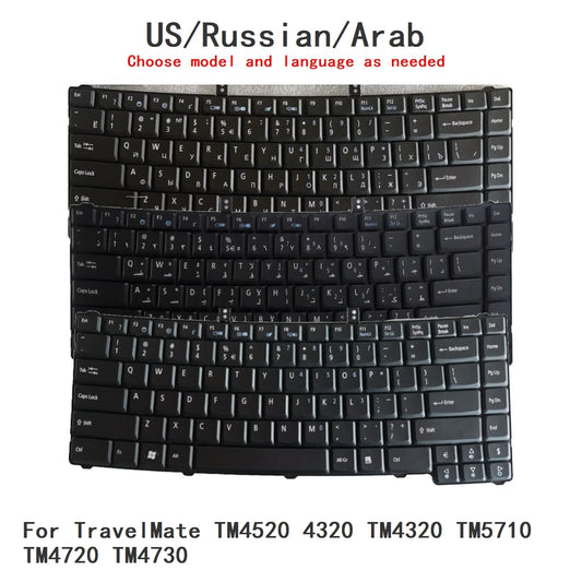 New US Russian Arab Language  Keyboard For Acer TravelMate TM4520 4320 TM4320 TM5710 TM4720 TM4730 Replacement Keyboard Acer laptop repair parts