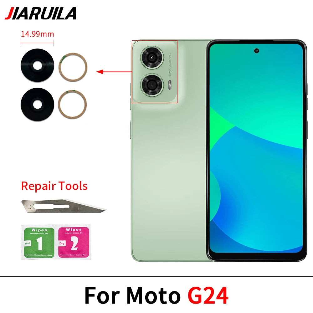 Rear Back Camera Glass Lens With Adhesive For Motorola Moto G22 G32 G42 G52 G62 G13 G23 G53 G73 G14 G24 G34 G54 G84 G04 G82 5G Motorola phone repair parts