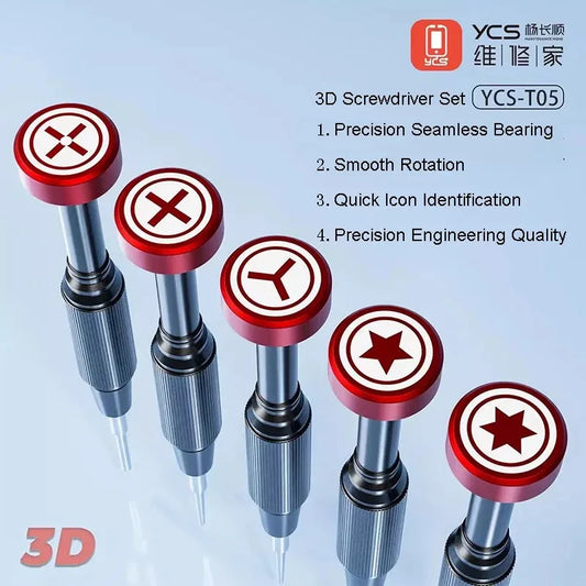 YCS YCS-T05 3D High Precision Screwdriver Set Extra Hard Bit Screwdriver for Tablet Phone Watch Disassembly Repair Tool Kit Professional Repair Tools