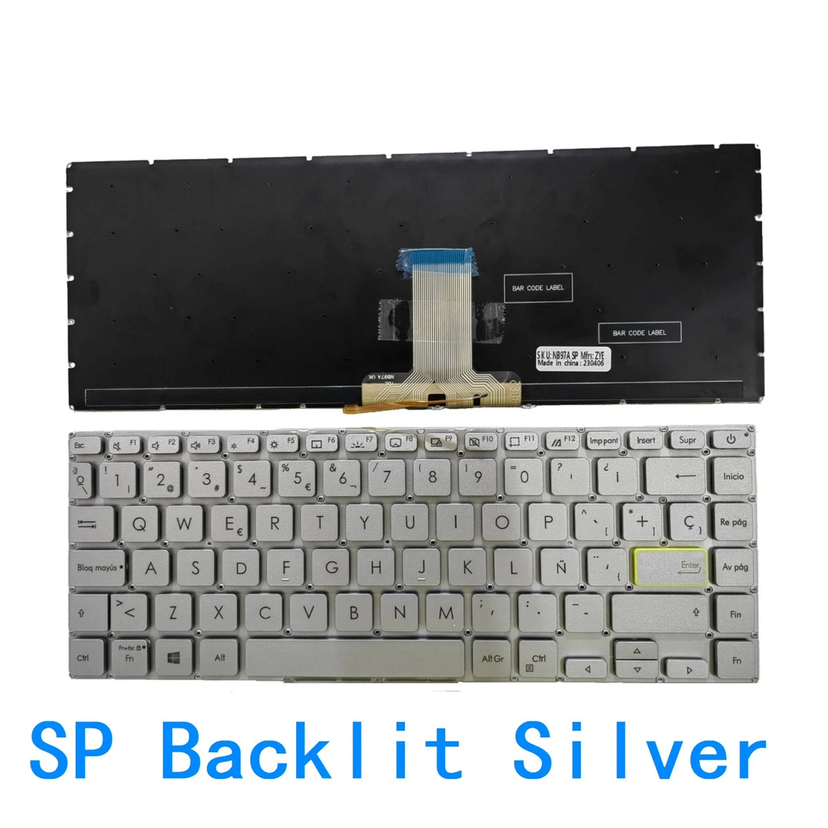 New US Russian Spanish language  Backlit Keyboard For ASUS Redolbook 14S S433 X421 S4600 V4050F E410M M4600I ASUS laptop repair parts