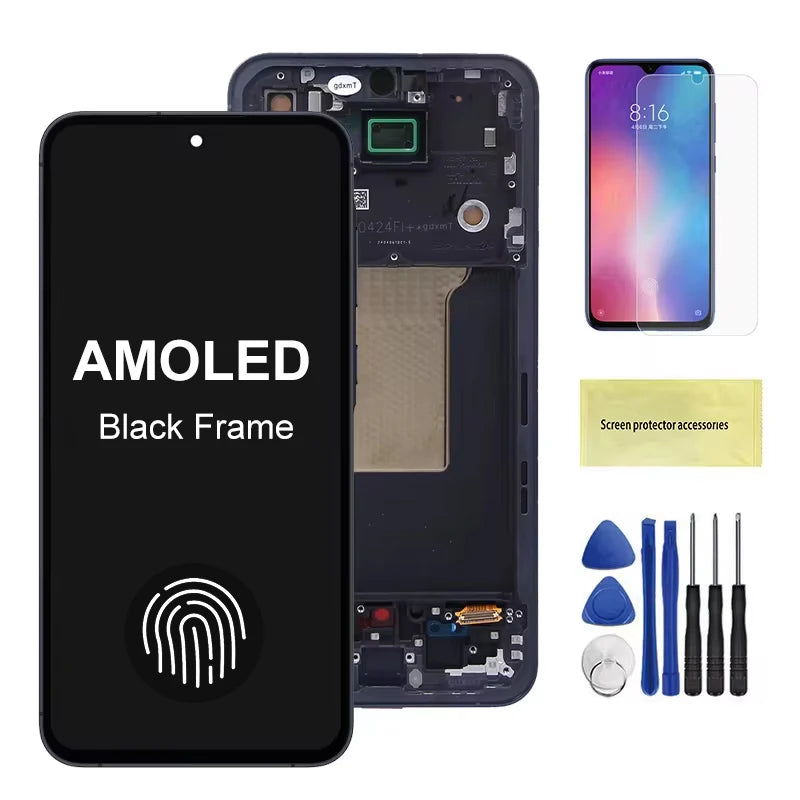 AMOLED A55 A556B A556B/DS Screen Assembly for Samsung Galaxy A55 LCD Display Digital Touch Screen with Frame Replacement Samsung phone repair parts