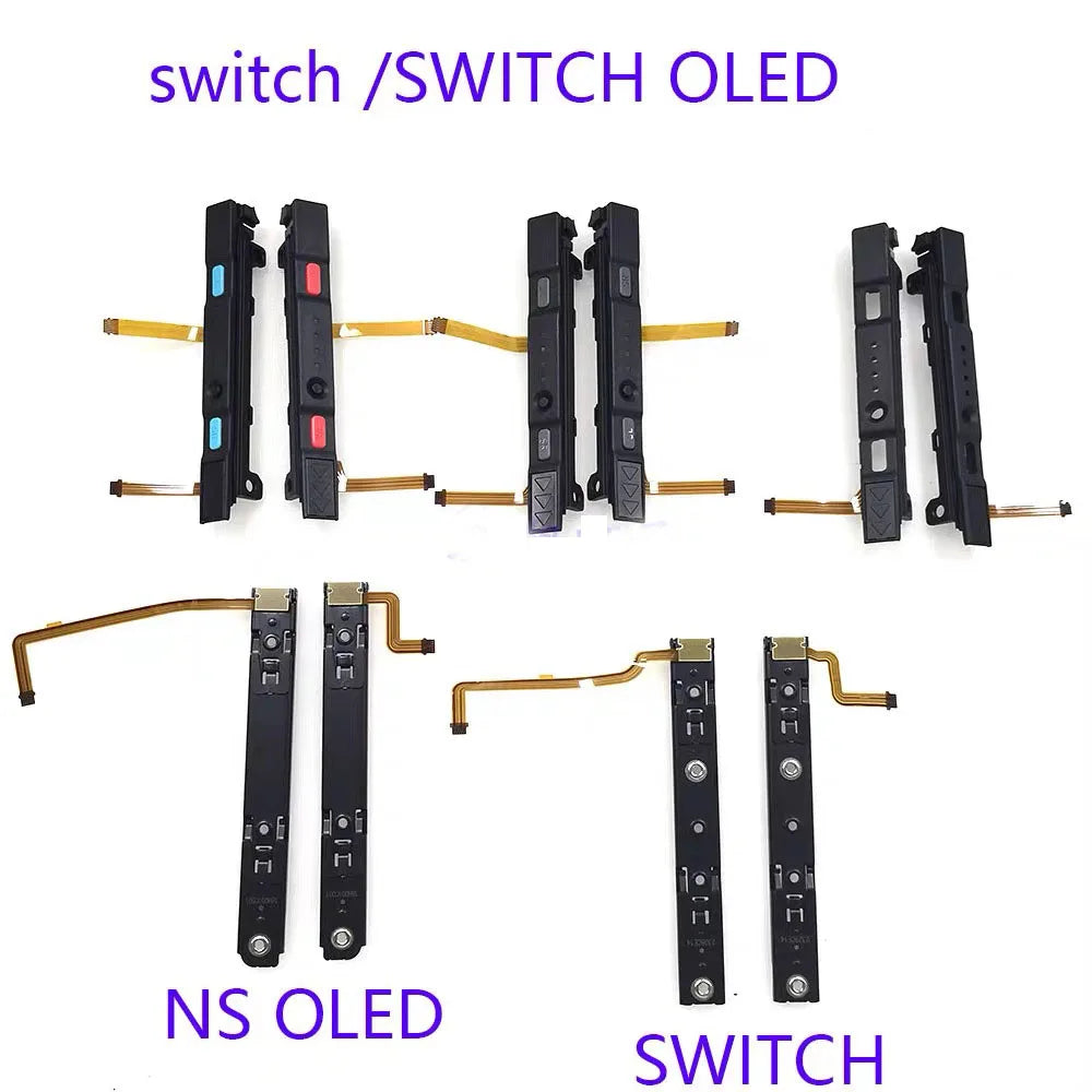 10Sets for NS Switch/Switch OLED Joycon Left Right Slide Rail Console Sensor Flex Cable Metal Track Sliders Rail Railway  Game console repair parts