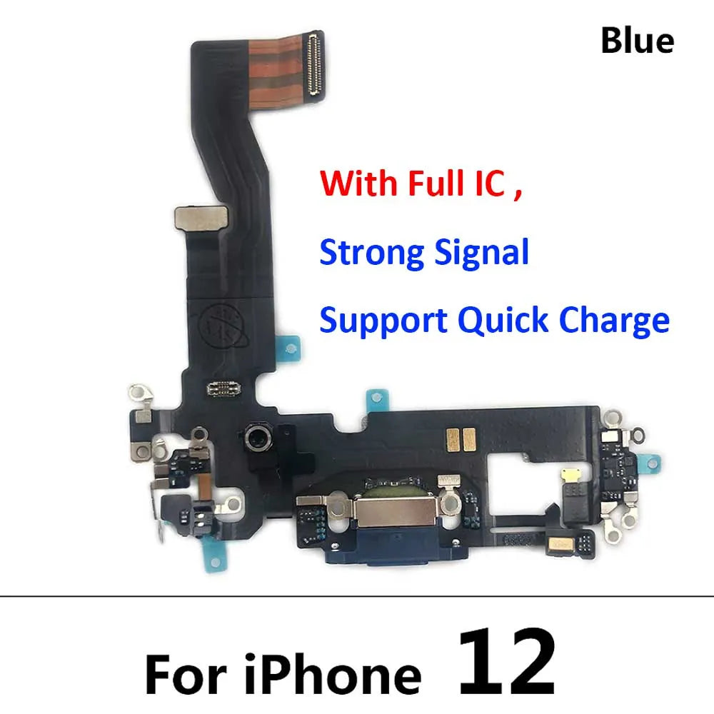 New USB Charging Port Charger Board Flex Cable For iPhone 12 Pro Max 12 mini Dock Plug Connector With Microphone iPhone phone repair parts