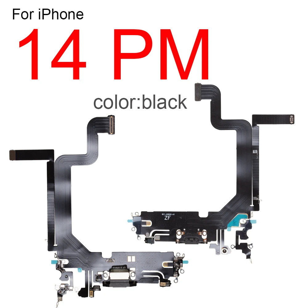 1Pcs Charging Port Flex Cable for iPhone 15 Pro Max 13 14 Plus 12 mini USB Charger Dock Connector With Microphone Ribbon Repair iPhone phone repair parts