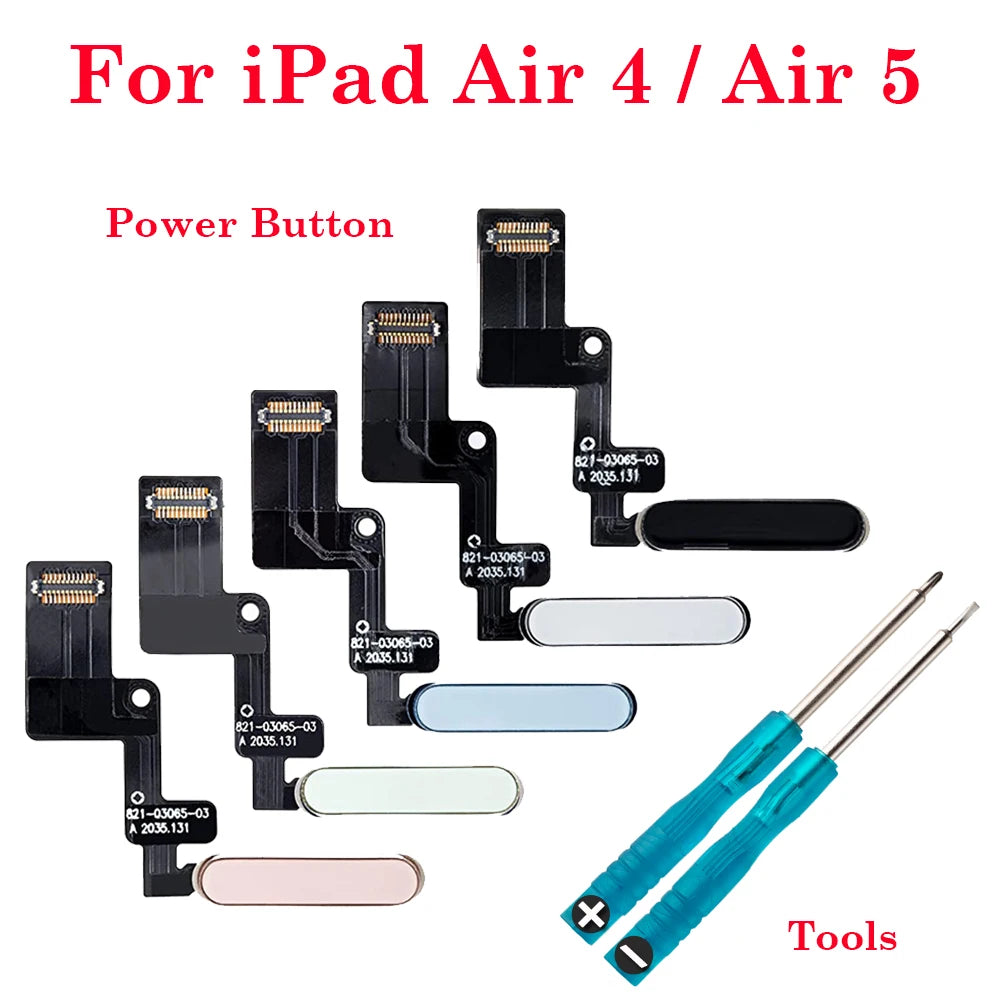 New Power Switch On Off  Button Key Flex Cable For iPad Air 4 Air 5 4G Wifi 10.9 inch A2316 A2324 A2325 No Fingerprint Funciton iPad tablet repair parts