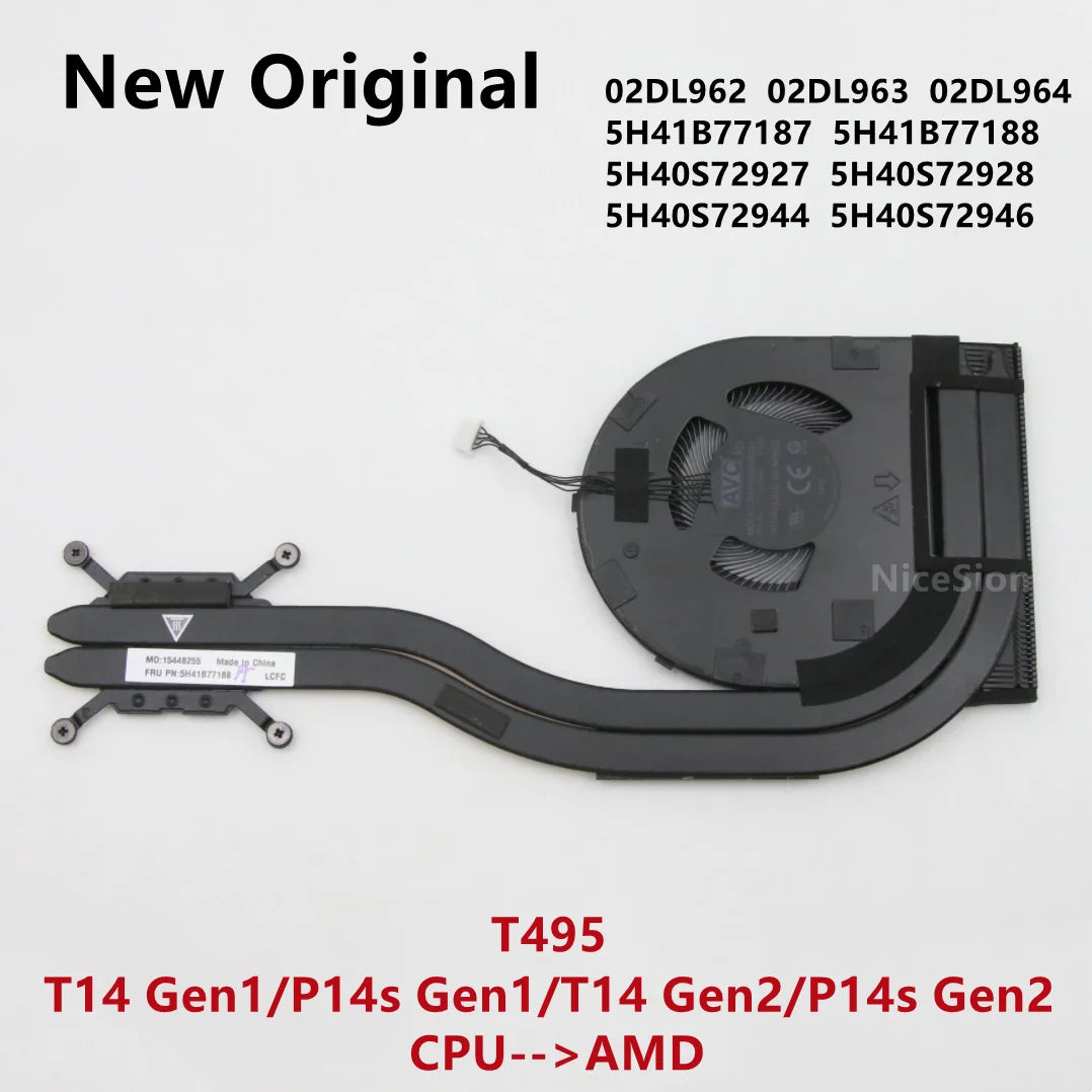 New Original For Laptop Lenovo Thinkpad T495 T14 P14s Gen1/2 AMD CPU Cooling Fan Heatsink Radiator UMA Cooler 02DL962 5H41B77187 Lenovo laptop repair parts