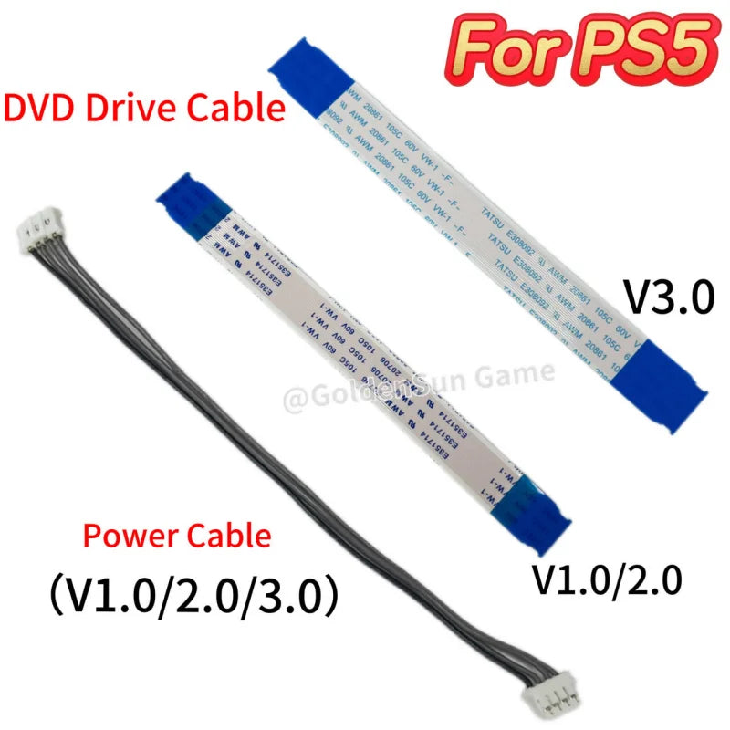 30pcs/lot for PS5 Game Console V1.0 2.0 3.0 DVD Drive Laser Lens Flex Cable for Ps5 1000/1100/1200 Power Connection Cable Repair Game console repair parts