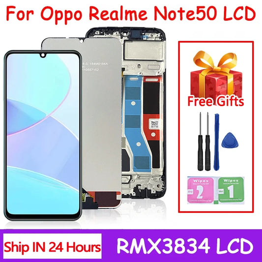 6.74"AAA Quality For Oppo Realme Note 50 LCD Display Touch Screen Assembly Digitizer For Realme Note50 RMX3834 Display Oppo phone repair parts Realme phone repair parts