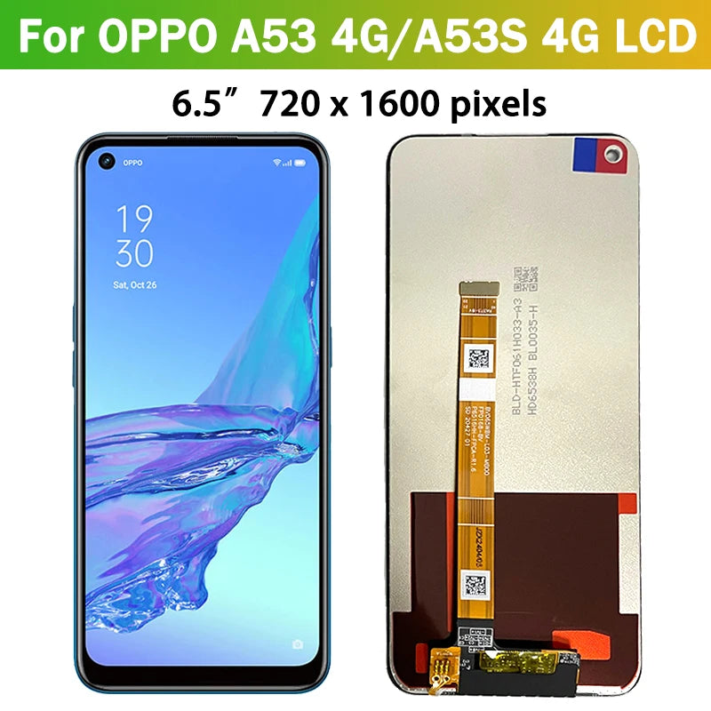 6.5"For Oppo A53s 4G CPH2135 Lcd Display Touch Screen Digitizer Assembly with Frame for Oppo A53S 4G CPH2139 Replacement Oppo phone repair parts Realme phone repair parts