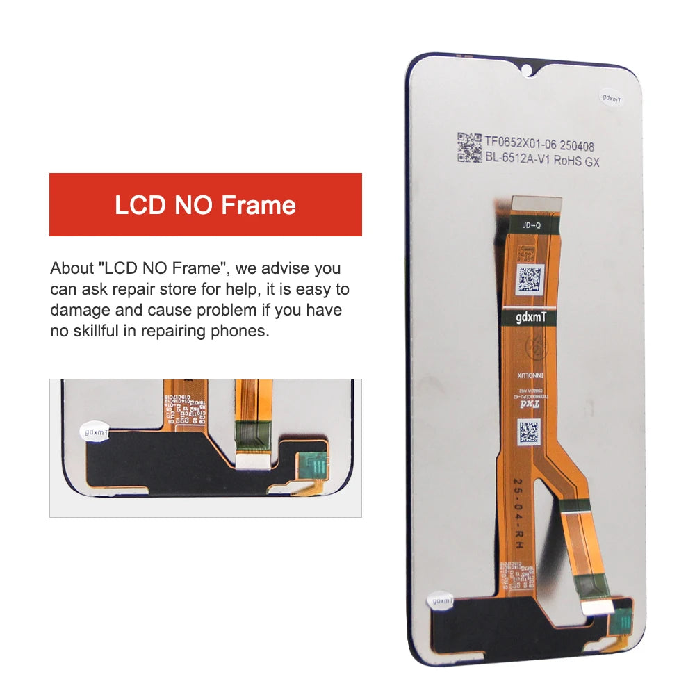 6.56" For Honor X6b JDY-LX1, JDY-LX2 LCD Display Screen Touch Panel Digitizer For HonorX6b Display Frame Repair Parts Tested Honor phone repair parts