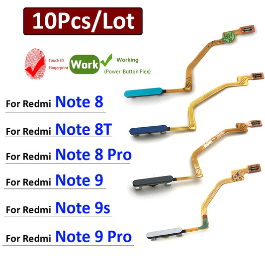 10Pcs, New For Xiaomi Redmi Note 8T 8 9s 9 Pro Home Button FingerPrint Touch ID Sensor Flex Cable Ribbon Replacement Parts  Xiaomi  Xiao mi phone repair parts