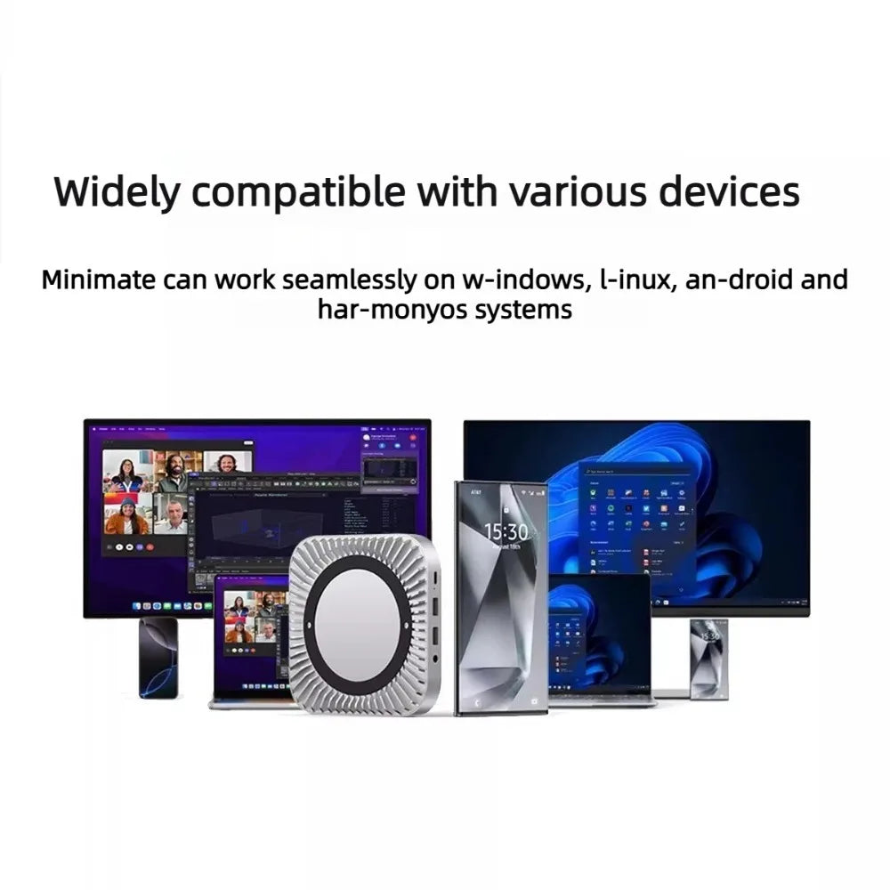 10-in-1 40Gbps USB C Hub M.2 SSD Enclosure for Mac Mini M4 Stand Type-C Docking Station SSD Case USB3.2 SD TF4.0 Thunderbolt 3