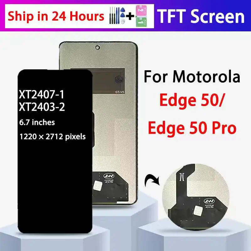 TFT Edge50 Pro XT2403-2 Display Screen For Motorola Edge 50 XT2407-1 Lcd Screen Display Touch Digitizer Assembly Replacement Motorola phone repair parts