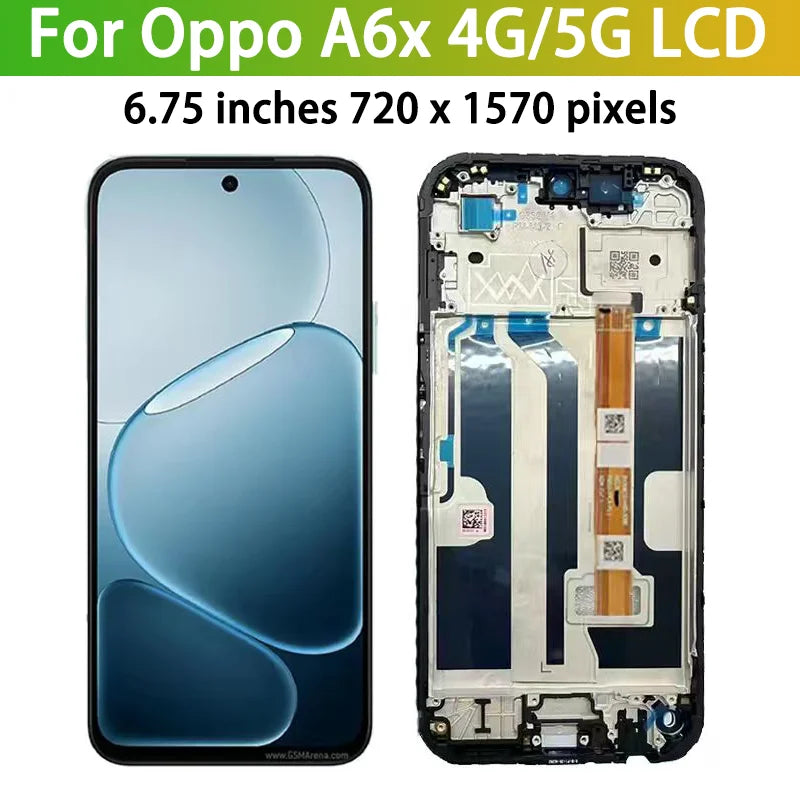 6.75' IPS LCD For Oppo A6X A6x 4G 5G LCD Display Touch Screen Digitizer Assembly CPH2819 CPH2823 Replacement Oppo phone repair parts Realme phone repair parts