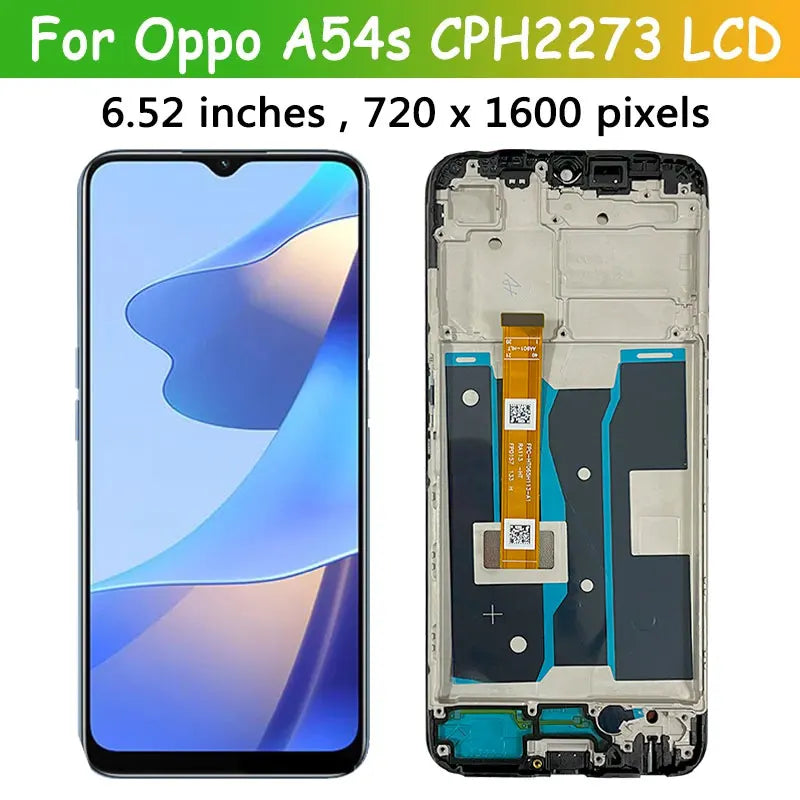 6.52"High Quality For Oppo A54s LCD CPH2273 DIsplay With Frame Digitizer Assembly For Oppo A54S LCD Replacement Repair Parts Oppo phone repair parts Realme phone repair parts