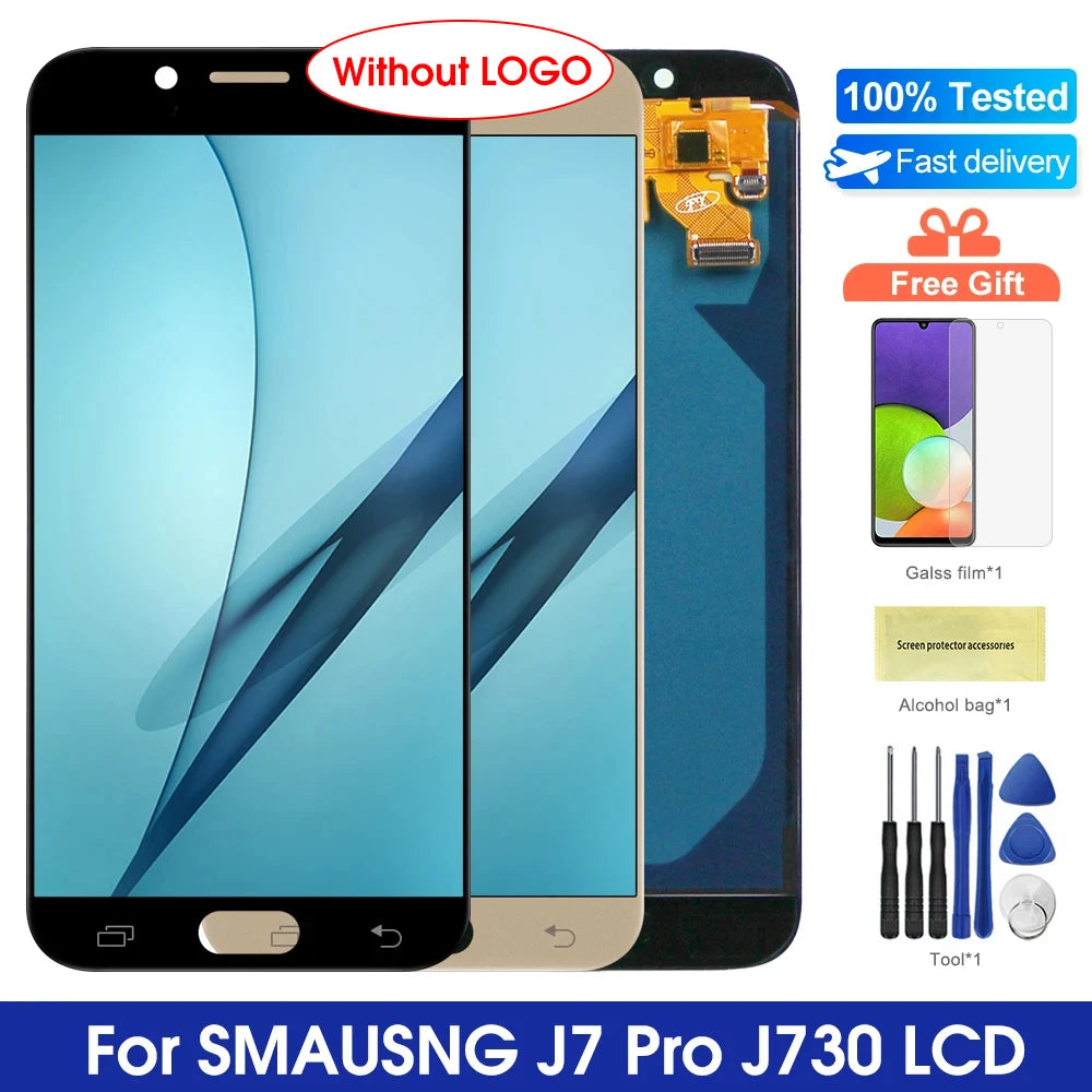 J730 Display Screen Replacement, for Samsung Galaxy J7 Pro 2017 J730 J730G J730GM Lcd Display Digital Touch Screen Assembly Samsung phone repair parts
