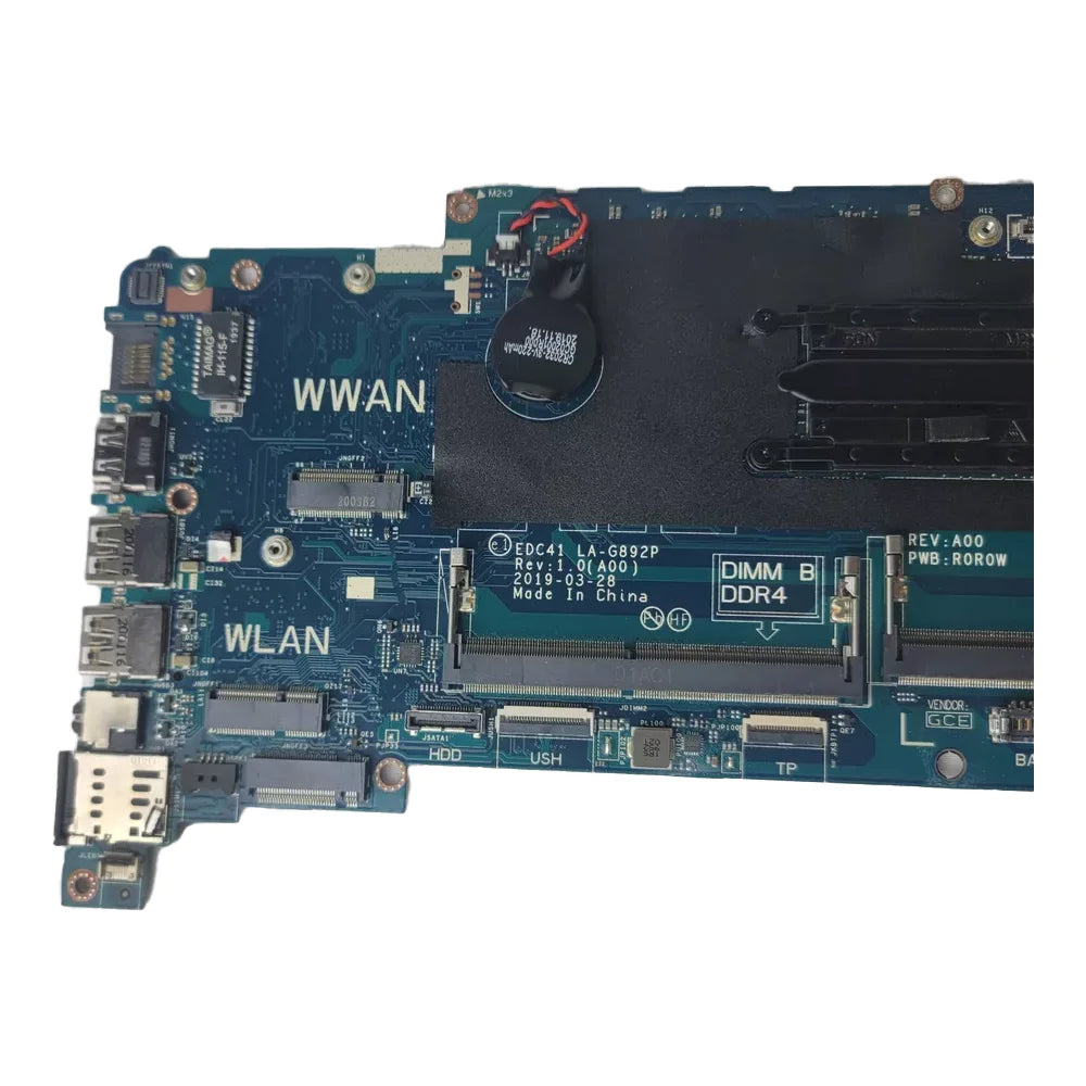 Laptop Motherboard For DELL LATITUDE 5400 LA-G892P With CPU i5-8365U I7-8665U FRU:6RVRC 06RVRC Dell laptop repair parts