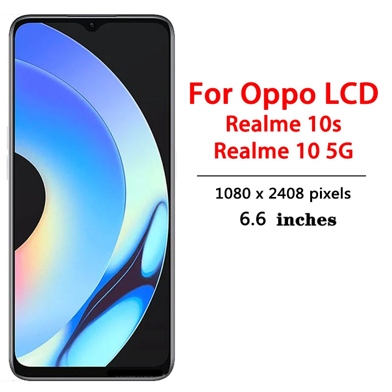 High Quality 6.6" For OPPO Realme 10S RMX3663 LCD Display Touch Screen Digitizer Assembly Replacement Parts For Realme 10 5G LCD Oppo phone repair parts Realme phone repair parts