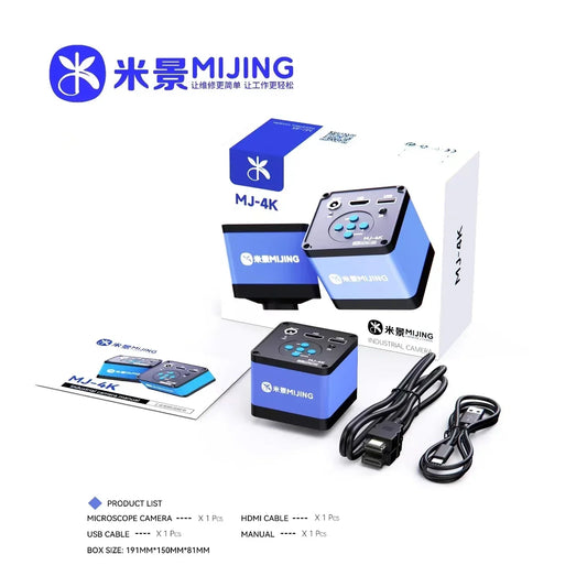 Mijing HD 4K Microscope Camera 30fps HDMI USB Industrial Video C-Mount PC Software Control For Magnifier Chip Phone Repair Tools Professional Repair Tools