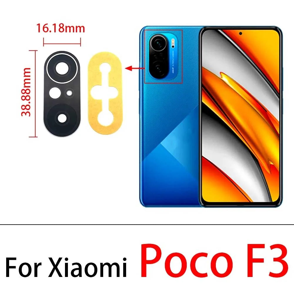 2Pcs/Lot, Back Rear Camera Glass Lens For Xiaomi Poco F3 F4 F5 M3 M4 M5 X3 X4 X5 Pro 4G 5G GT With Adhesive  Xiaomi  Xiao mi phone repair parts