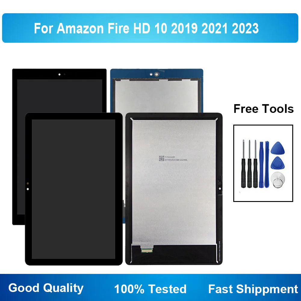 AAA For Amazon Fire 10.1 HD10 2019 M2V3R /2021 T76N2B/2023 TG425K LCD Display Touch Screen Digitizer Assembly Replacement Tools Tablet repair parts