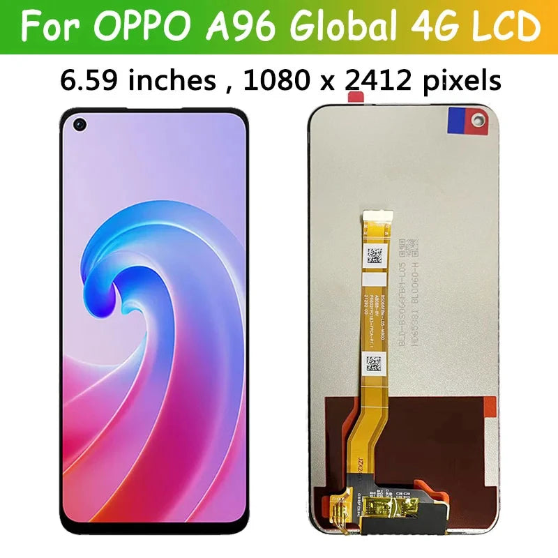 6.59'' Display For OPPO A96 CPH2333 LCD Display Touch Screen Digitizer Replacement For Oppo A96 LCD Frame Oppo phone repair parts Realme phone repair parts
