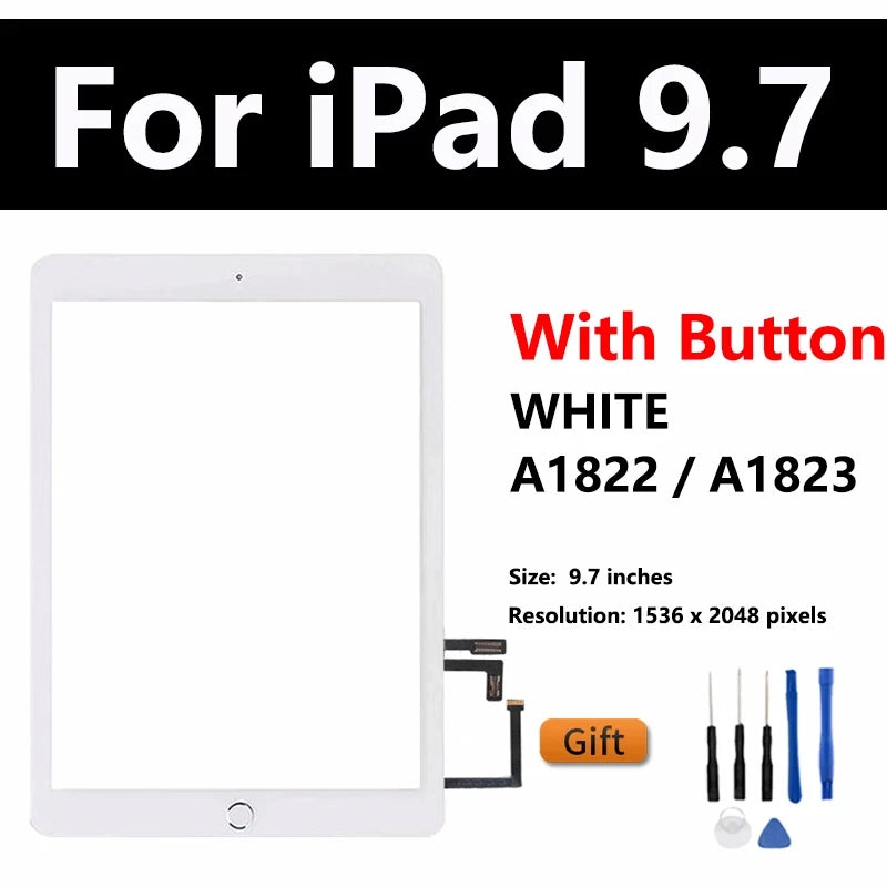 LCD Touch Screen For Apple iPad 5 5th Gen A1822 A1823 iPad 9.7 2017 Assembly Digitizer Front Glass Display Panel Replacement  iPad repair parts