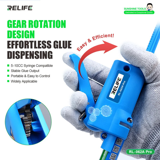 RELIFE RL-062A Pro Manual Glue Gun Solder Flux Dispenser Welding Oil Solder Paste UV Needle Booster Universal Propulsion Tool Professional Repair Tools