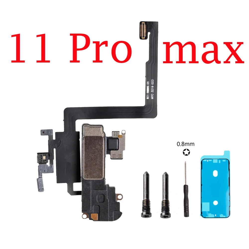 1set Top Front Earpiece Flex Cable For iPhone 11 12 Pro Max X XS XR Sensor Proximity Small Earphone Ear Speaker Headset Parts iPhone phone repair parts