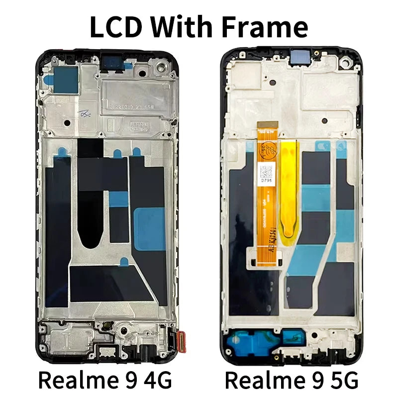 AMOLED For OPPO Realme 9 Realme9 4G/5G RMX3521 RMX3474 LCD Display Touch Screen Digitizer Assembly With Frame Oppo phone repair parts Realme phone repair parts